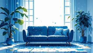 家事代行で片付いた清潔なリビングのイメージ